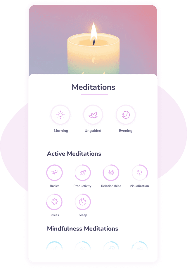 Meditations app screen presentation image