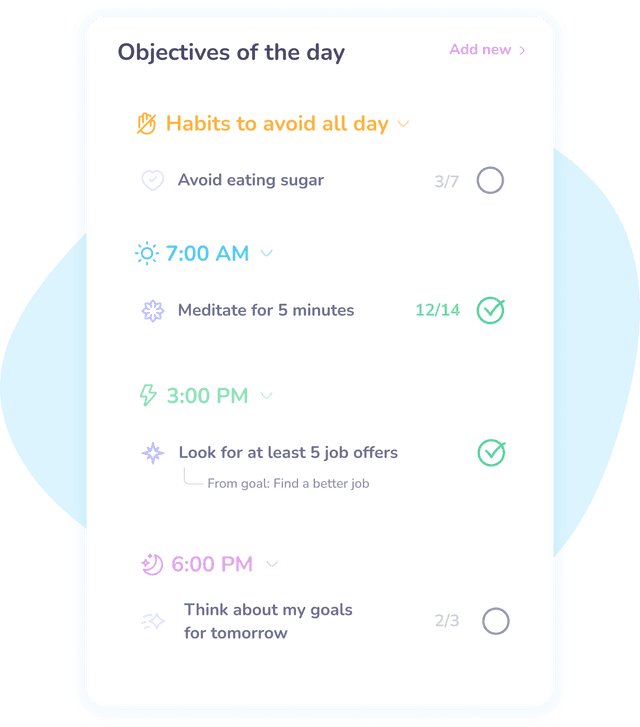 Goals and Routines app screen presentation image