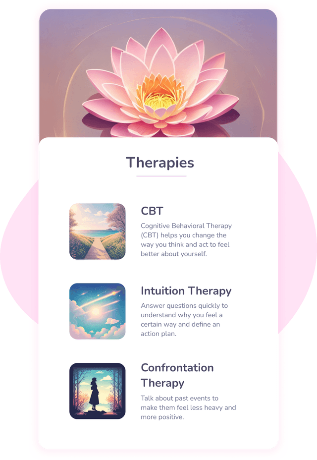 Therapies app screen presentation image