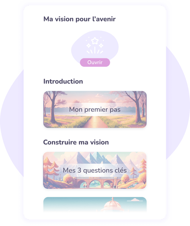 Image de présentation de l'écran Vision pour l'avenir de l'application